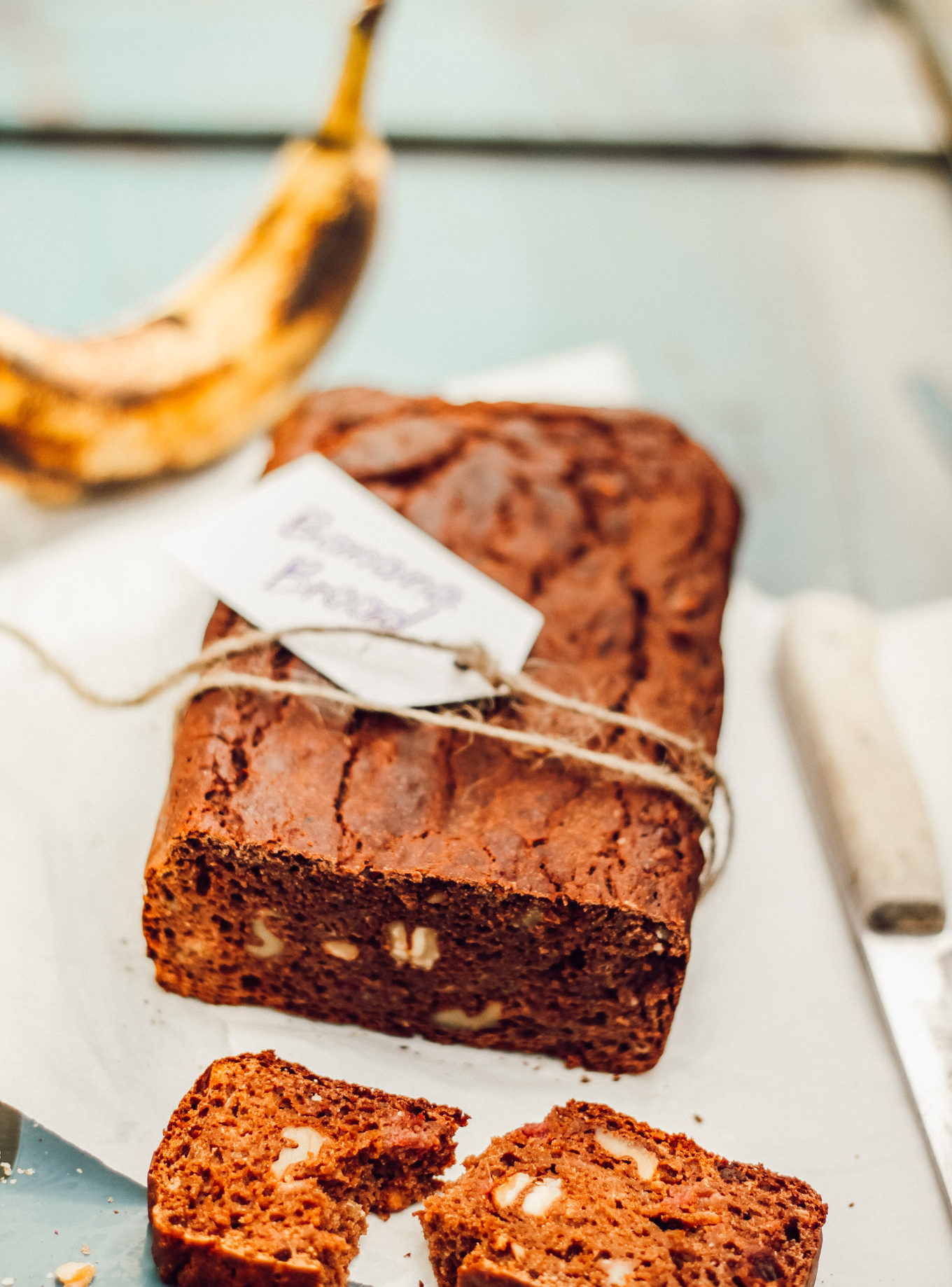 Saftiges Schoko-Bananen-Brot [vegan, glutenfrei, zuckerfrei]