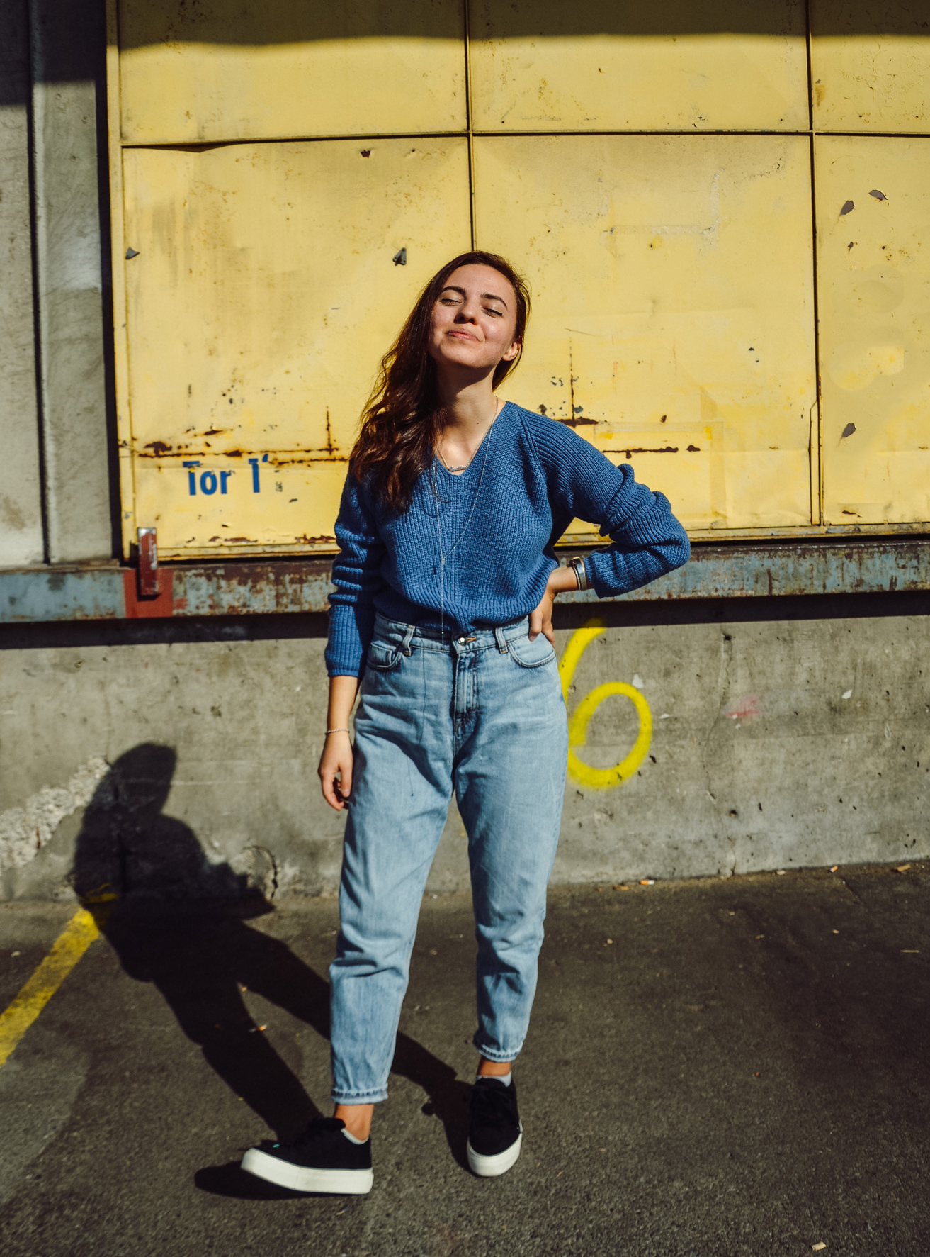Eco-Outfit: Blue Knit X All-Time-Fav-Denim